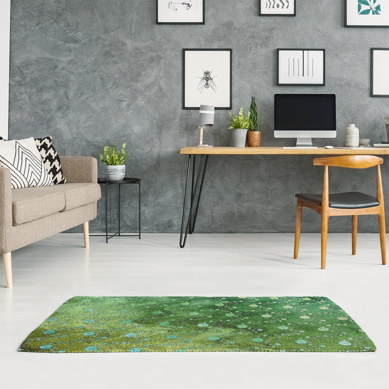 Tapis de planètes et étoiles vertes, Rectangle 4 pi x 6 pi