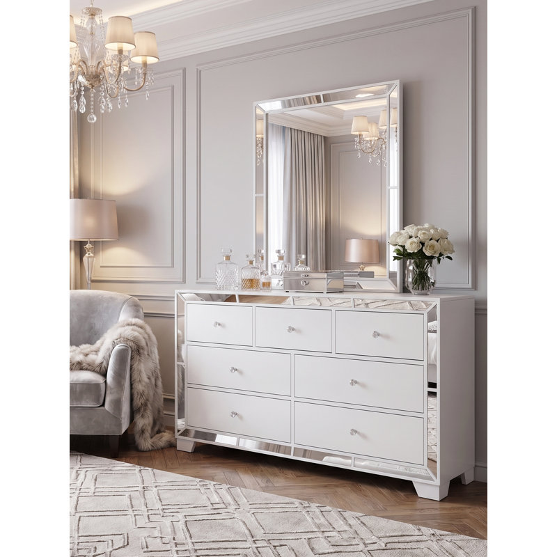Commode double 7 tiroirs avec miroir Fazeley