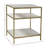Higgins 2-Tier Marble Sidetable w/ Iron Frame, White and Brass