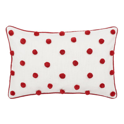 Housse de coussin lombaire à pois 