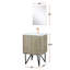 Rustique 24 po Large meuble-lavabo, comptoir en quartz blanc, robinet en or rose avec poignée simple et comptoir de salle de bain 18 miroirs avec levier