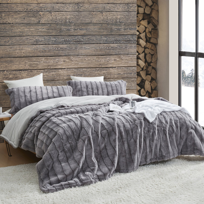 Ensemble d'édredon surdimensionné gris Malamute Comask, Édredon pour très grand lit + 2 très grandes ta