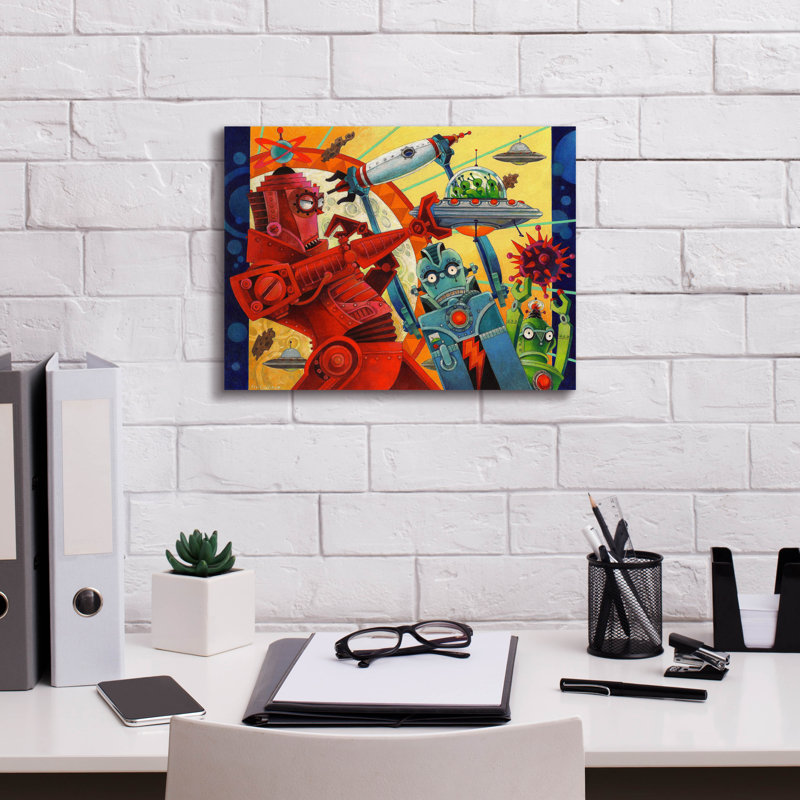 'Robotic Uprising' by David Galchutt Canvas Wall Art, 12" H x 16" W x 0.75" D