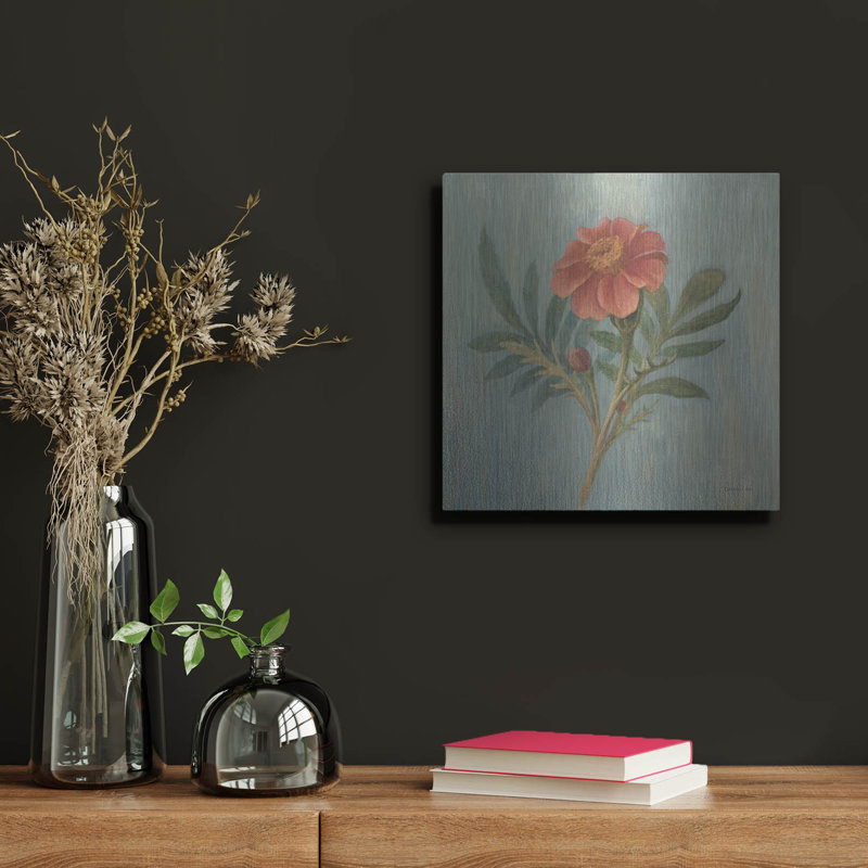 Art mural en métal «Cottage Zinnia» par Danhui Nai, Winston Porter, H 12 po x l 12 po