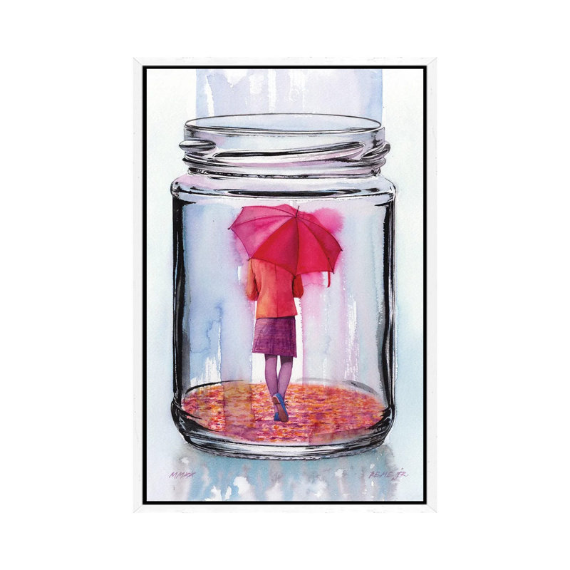 Girls In Jar XV by REME Jr - Gallery-Wrapped Canvas Giclée on Canvas, White Floater Framed, 66.04 cm H x 45.72 cm W