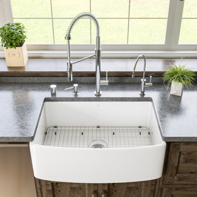 30'' L Single Bowl Fireclay Kitchen Sink