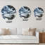 Horloge murale moderne noire, blanche et bleue-321547549