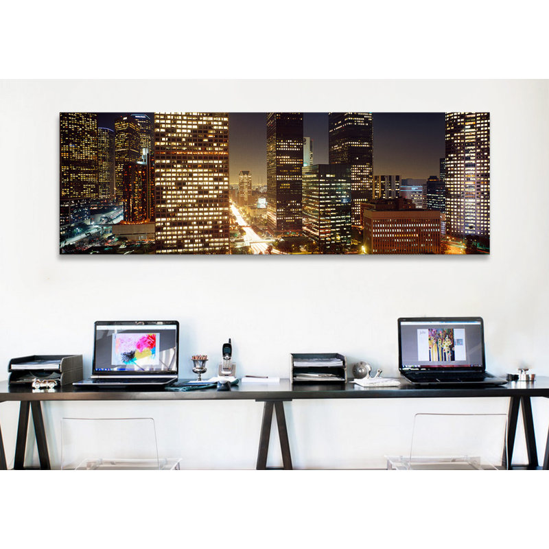 Los Angeles, Californie - impression sur toile tendue, H 12 po x l 36 po x 1,5 po, Sans cadre
