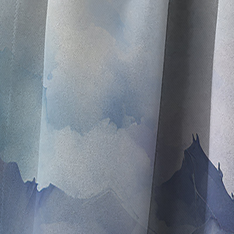 Bleu majestueux Bold Mountain II - rideau impressionnisme - rideau occultant abstrait - 1 panneau, L 52 po x L 108 po