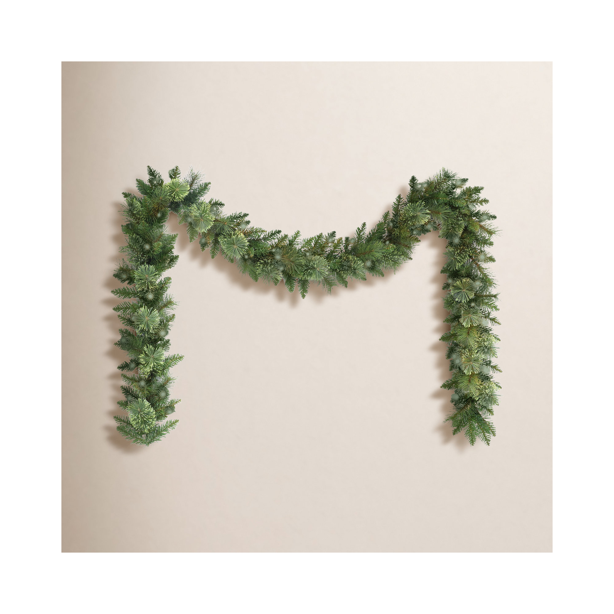 118'' in. Lighted Faux Pine Garland