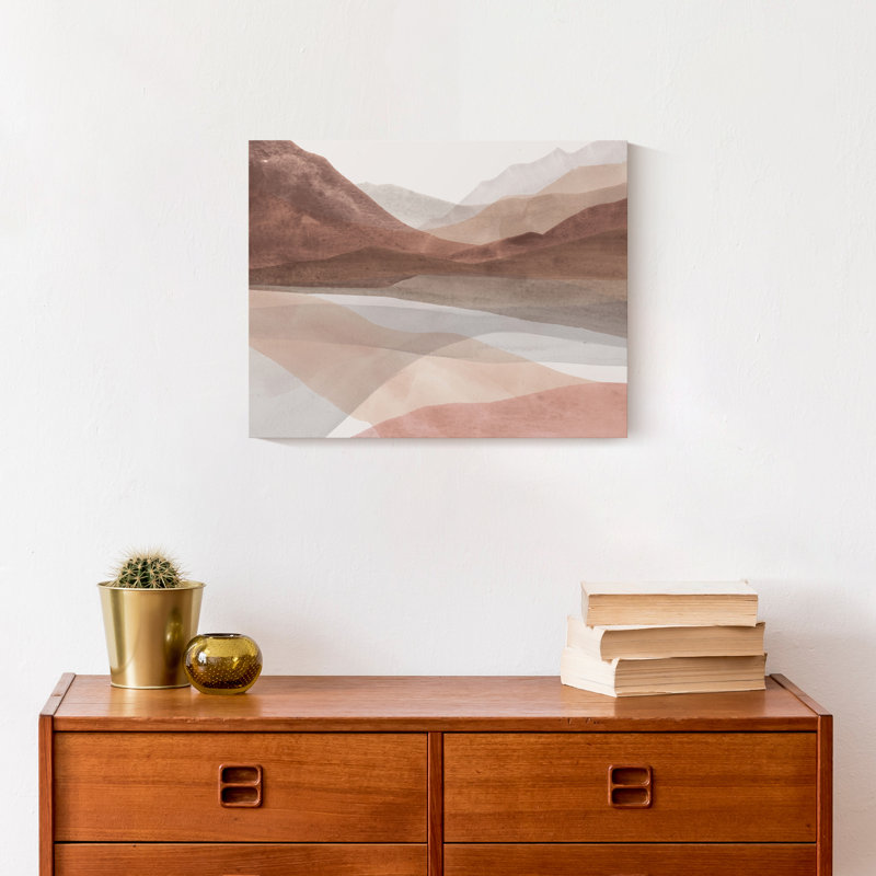 Paysage à l'aube sur toile, H 11 po x l 14 po x P 1,25 po
