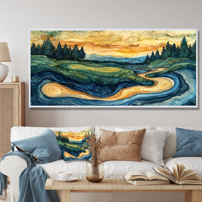 Abstrait de parcours de golf, Horizon I - art mural golf