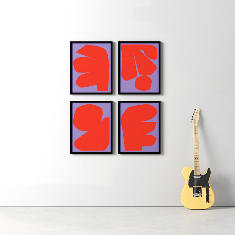 Module Minimalism. Set Of 4 by Michael Kempen, 20"H x 16"W x 1.25"D, Black Framed