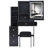 29.2" Small Size Left Bedside Cabinet Vanity Table + Cushioned Stool, 2 AC+2 USB Power Station, Hair Dryer Bracket, Extra Large Touch Control Sliding LED Mirror, Tri-Color Switching, Brightness Adjust-176066053
