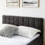 Queen Size Platform Bed With Dark Grey Upholstery And Headboard - Relax Modern Comfort Zone-1322235682