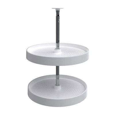 Rev-A-Shelf Lazy Susan Full-Circle Polymer Two-Shelf, White 