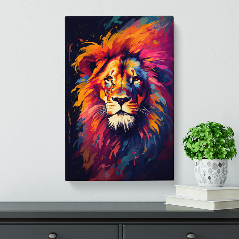 Lion Abstract No.2 - No Frame Print, 76cm H x 50cm W x 3cm D