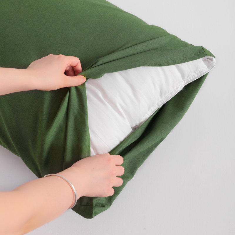 Ensemble de taie d'oreiller pour le corps, taie d'oreiller pour le corps en microfibre, fermeture à enveloppe - NTBAY, Olive