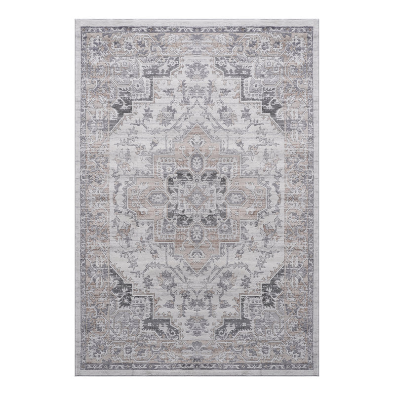Tapis beige 6 x 9 - sans perte de teinture, tache, ravissant pour la chambre à coucher, la salle à manger, le bureau personnel, le hall d'entrée