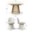 Ensemble de table de salle à manger pour 4 personnes avec table ovale extensible et 4 chaises pivotantes rembourrées en tweed-1892852054