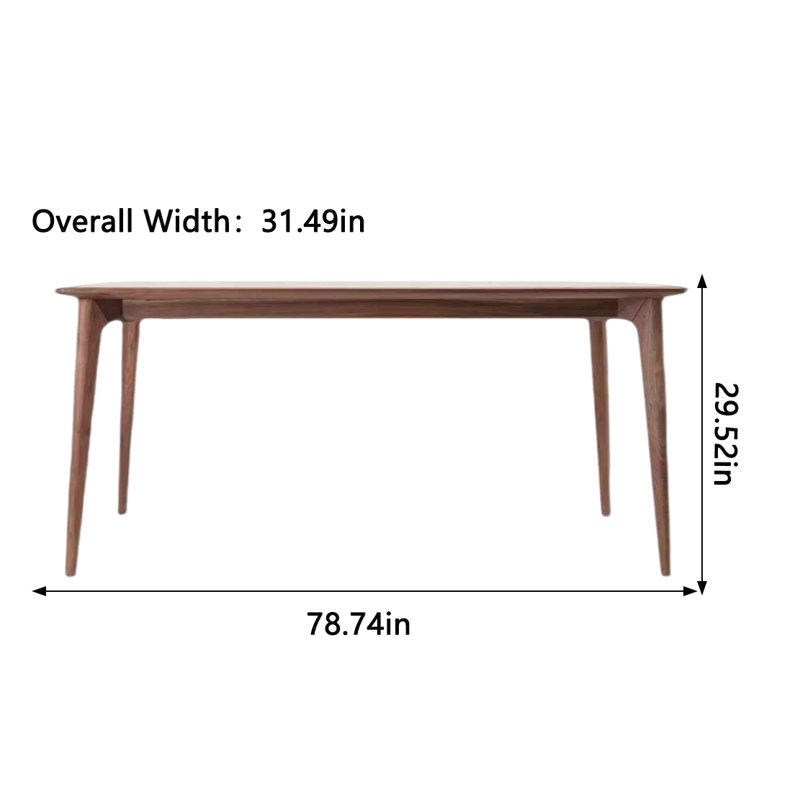 Maxtyn Ash Solid Wood Dining Table, 31.49" W x 78.74" L