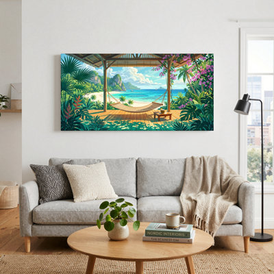 Ensemble de 1 tableau sur toile « Plage tropicale »