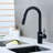 Contemporary Pull Down Single Handle Kitchen Faucet with Accessories-47445095