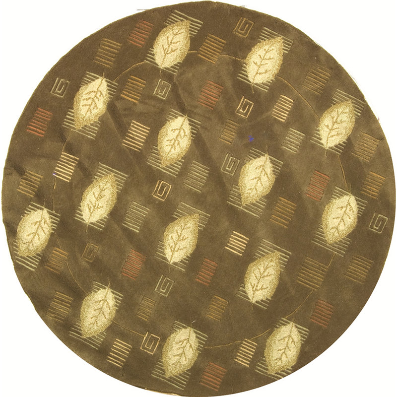Tapis floral en laine Berkley, Rond 5 pi 6 po