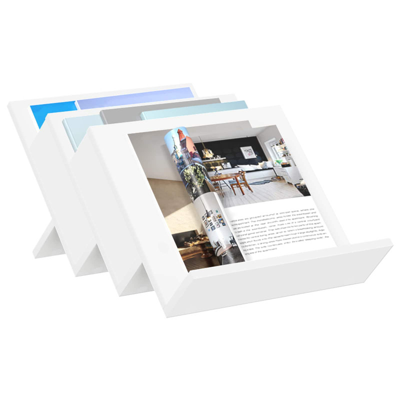 Wood Free Standing Magazine Rack, White