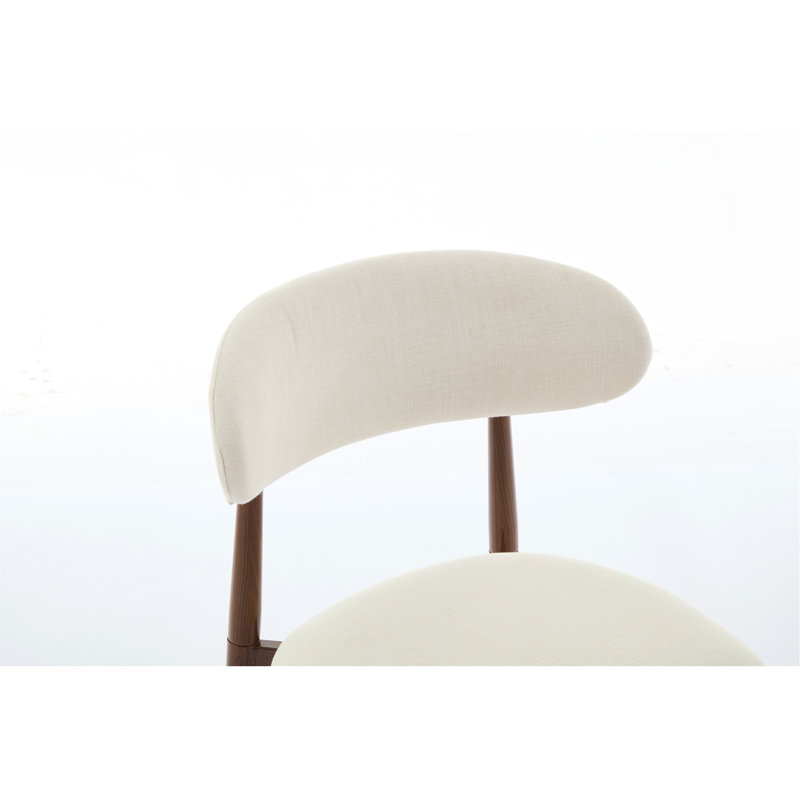 Ensemble de 4 chaises de salle à manger en métal recouvertes de tissu moderne pour la salle à manger, beige