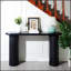 Console moderne cannelée noire, mobilier de vestibule ou de couloir de 56 po de largeur, durable et élégant