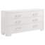 Ensemble de chambre avec grand lit 5 pièces Bela, cadre de lit éclairé à DEL, bois blanc neige-114566263
