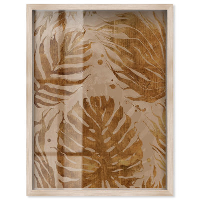 Palmas en dorado Shadowbox Print Palm Tree Art by Art Remedy