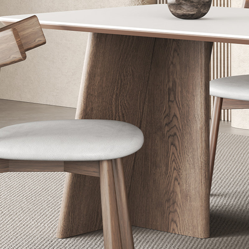 Antibacterial stone slab, with solid wood legs, H 29,5 po x L 70,8 po x l 35,4 po