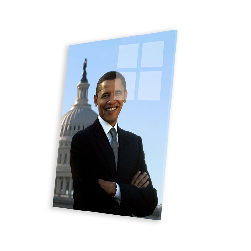 «Barack Obama Portrait White House on Plastique / Acrylique» par l'inconnu, reproduction d'artiste