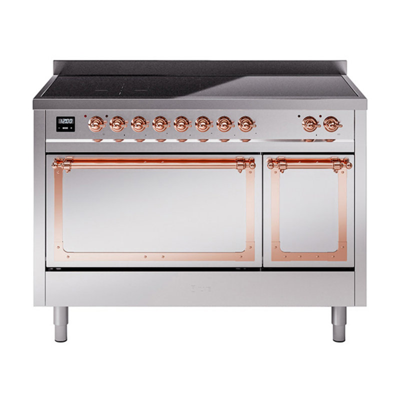 ILVE Nostalgie II Noblesse 48 po à induction, Acier inoxydable / Cuivre