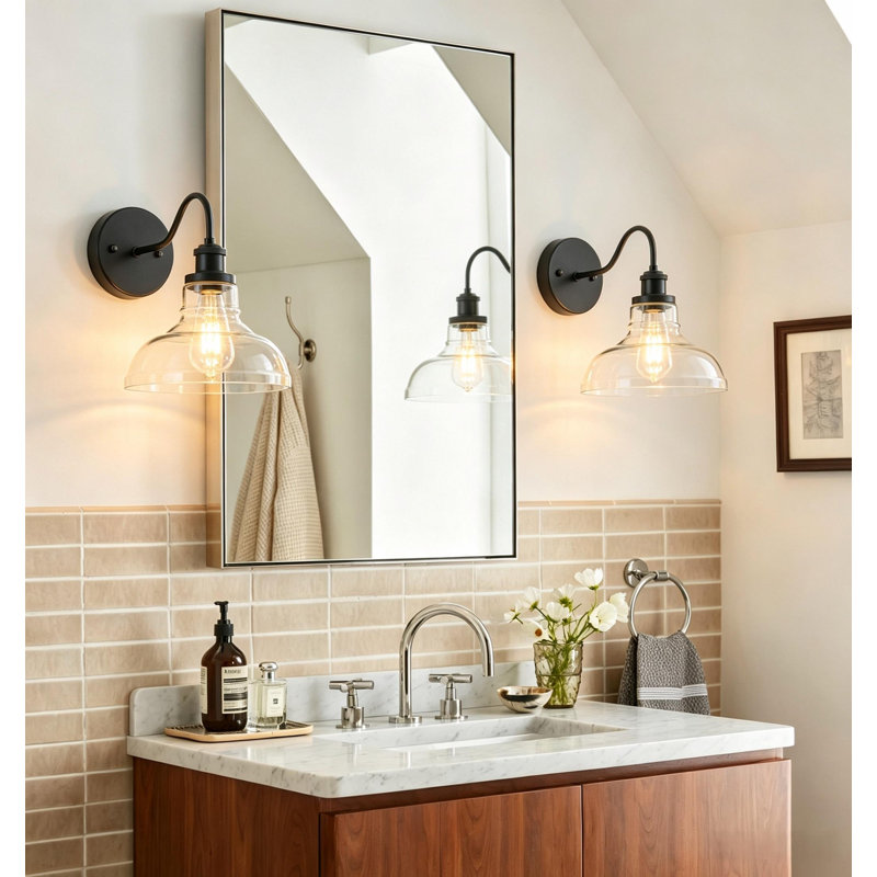 1 - Light Glass Dome Wall Light