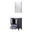 24 po I Le meuble-lavabo gris foncé est doté d'un plateau en céramique blanche, d'un miroir mural mince à 22 attaches, de tiroirs à fermeture en douceur et d'une baignoire à largeur de conception avec fonction de fermeture rectangulaire suspendue, amplement