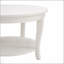 Table basse ronde traditionnelle avec tablette de rangement ouverte, conception en bois à 2 niveaux pour les petits espaces et l'esthétique moderne