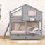 Lit superposé simple en bois 2 tiroirs avec boîte de rangement-1324406460