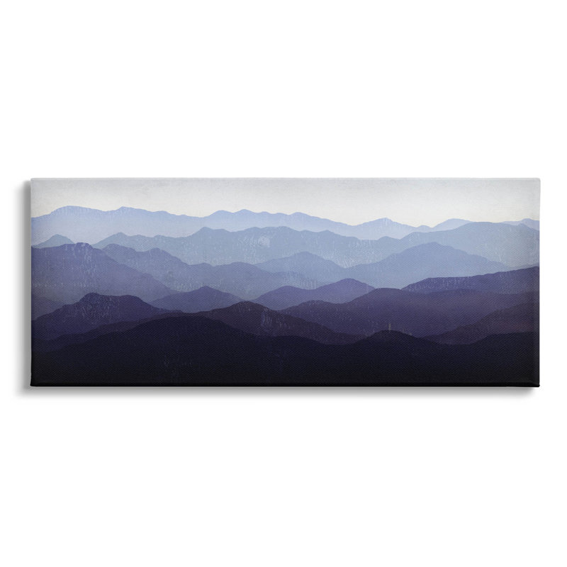" Panoramic Mountains Layered Peaks " by Ryan Fowler, 20" H x 48" W x 1.5" D
