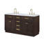 Meuble-lavabo de comptoir en marbre blanc de 60 po avec robinet Chestnut-412546143