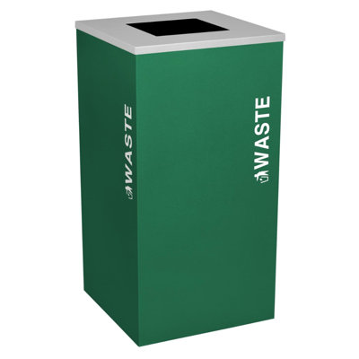 Kaleidoscope 24 Gallon Steel Commercial Trash And Recycling Bin | Color Coded For Each Trash And Recycling Stream | Customize Your Waste Station For Your Office, Lobby, School