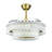 Luxury Crackle Crystal Ceiling Fan Chandelier, 24" Gold Fandelier with Invisible Blades, Dimmable LED Fan Light with Remote for Modern Home Decor-2084441121