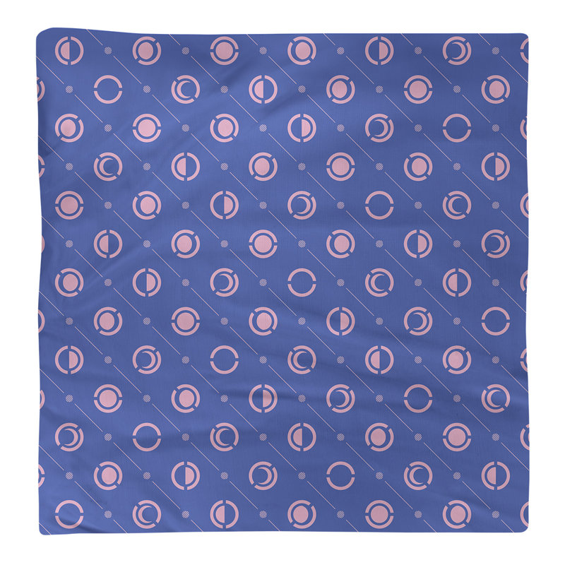 Serviette de coton deux couleurs en lune à phases Noira Gothard, H 0,1 po x l 22 po x P 22 po, Rose / Bleu, Polyester sergé