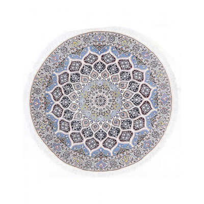 Sabira One-of-a-Kind 5' X 5' Round Wool & Silk Area Rug Beige