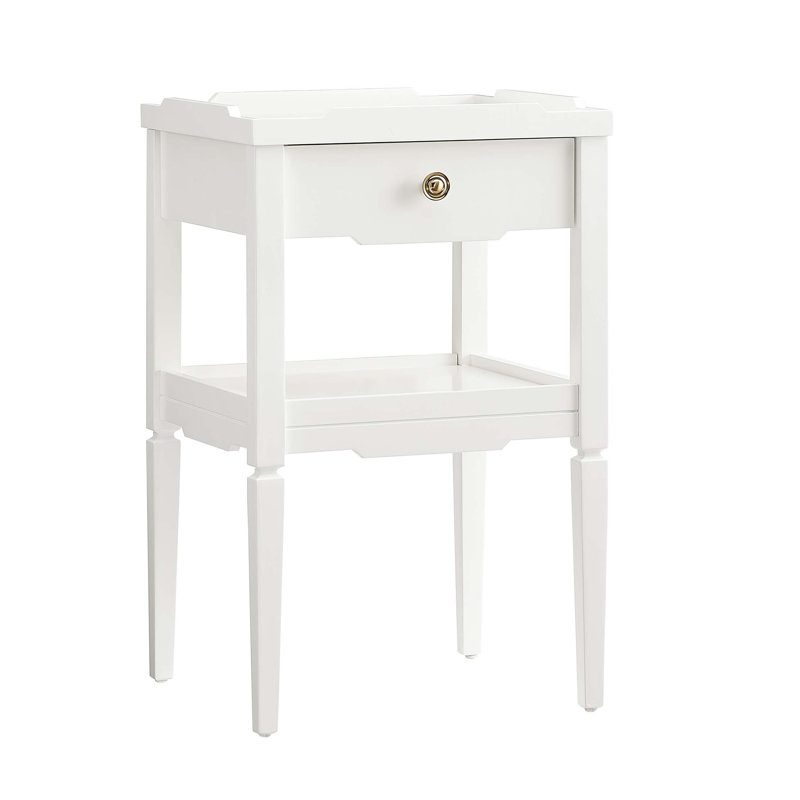 Table de chevet 1 tiroir Foley, Blanc
