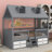 Motyka House-Style Bed with Built-Bed Roof and Storage-575694085-575694104
