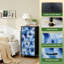 Commode à 4 tiroirs pour la chambre à coucher Bleu aquarelle circulaire à couches superposées à formes florales Soft Ocean