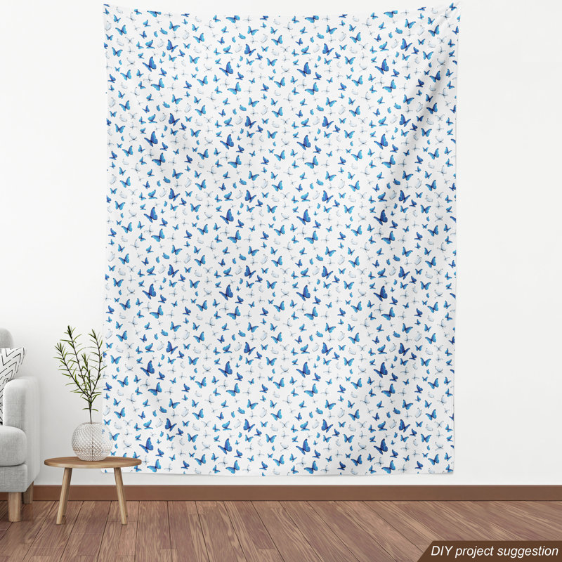 Tissu papillons, H 36 po x l 58 po x P 1 po